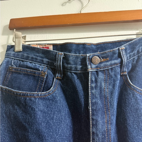 Vintage Bootleg Levi's Men's Dark Blue Straight-Leg Denim Jeans - Picture 5 of 7